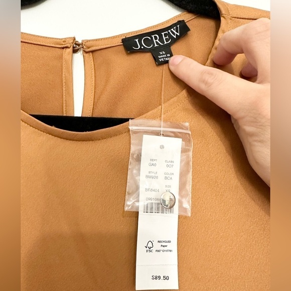 J.Crew burnt Carmel long bell sleeves size XS modest office - Picture 2 of 4